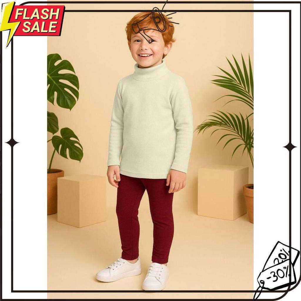 Turtle Neck Kira Rib Anak Kaos Panjang 1-9 Tahun Siap Kirim