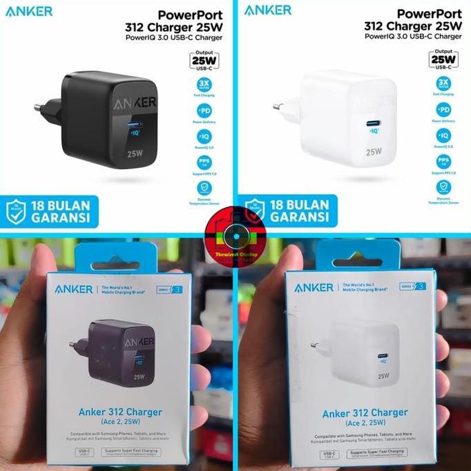 Charger PD Anker 312 25Watt Power Delivery A2642 Fast Charging PPS 25W