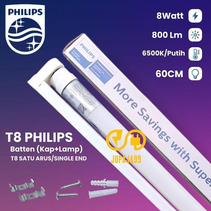 Lampu Philips TL LED SET Ecofit 8watt + Rumah Lampu