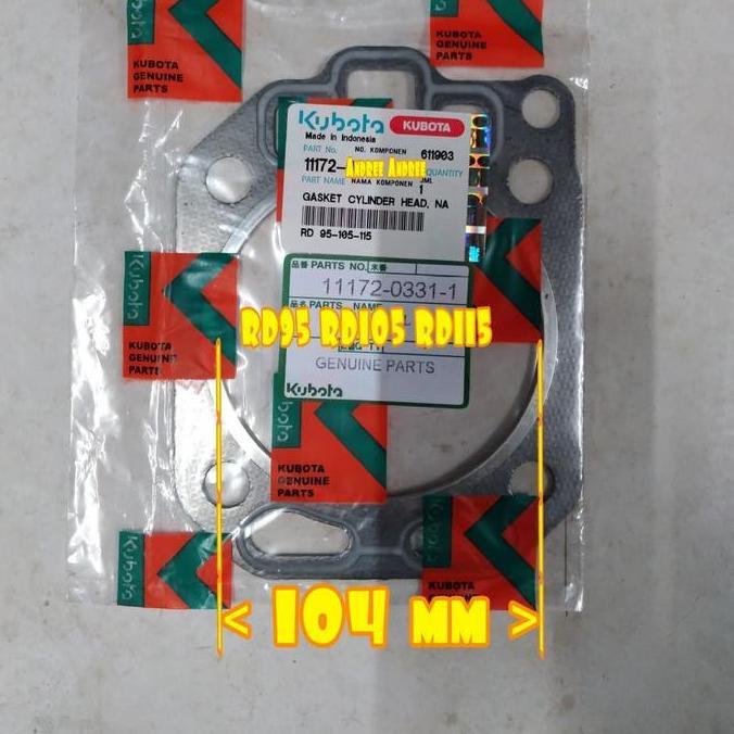 %%%%] RD105 RD115 Gasket Cylinder Head Kubota RD-95 RD-105 RD-115 - Original