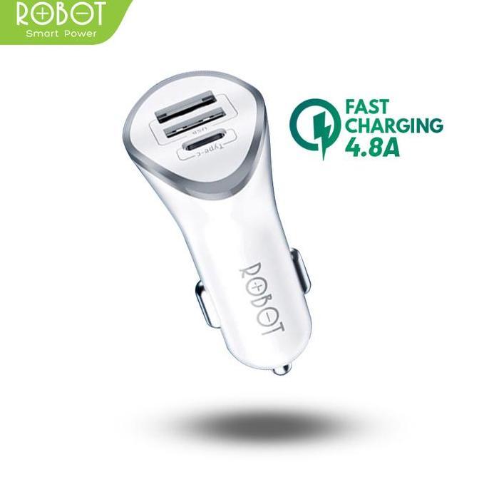 ROBOT RT-C08 Car Charger Colokan Mobil - 3 Port USB & Type C