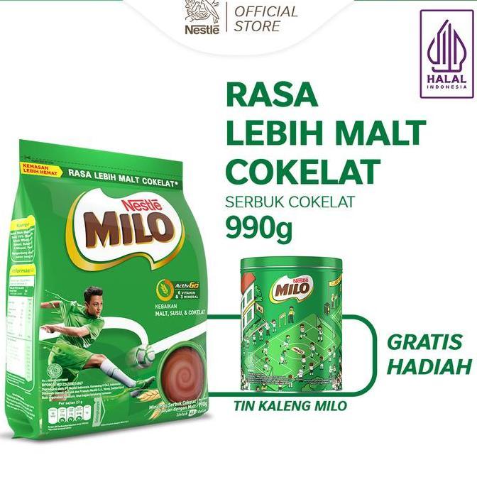 jangkistore21 - [free tin kaleng special milo] milo activ-go susu cokelat pouch bubuk 99g
