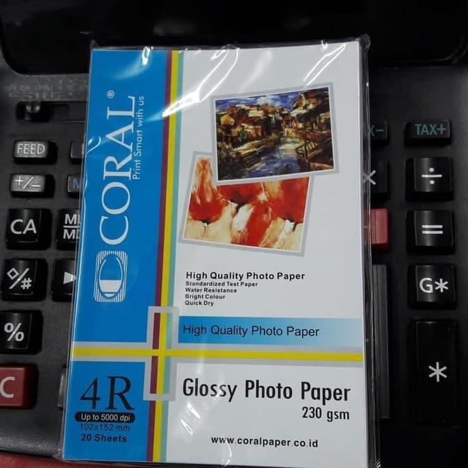 GLOSSY PHOTO PAPER 4R CORAL 230 GSM KERTAS PHOTO 4R