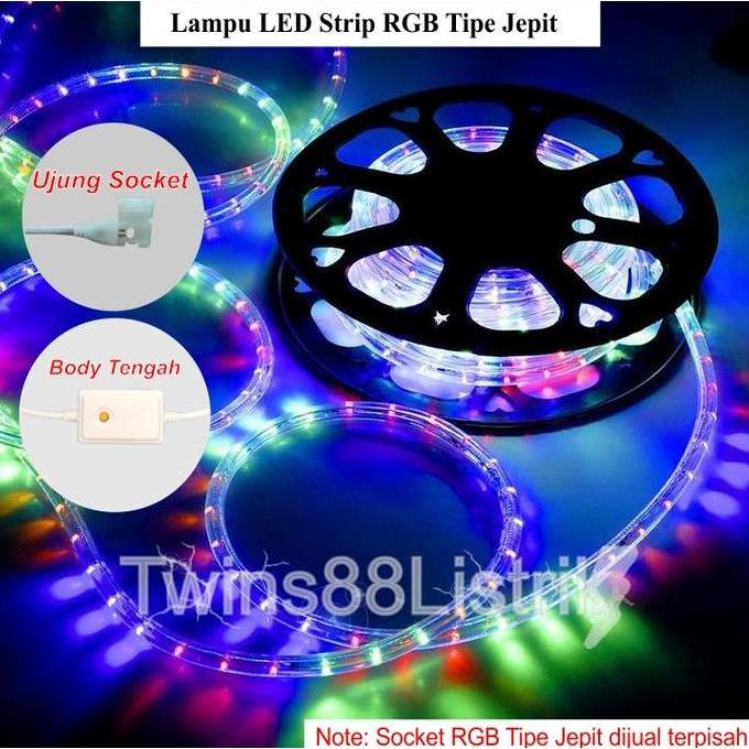 NEW Lampu LED Strip RGB Tie Jepit 1 Roll 100 Meter Full