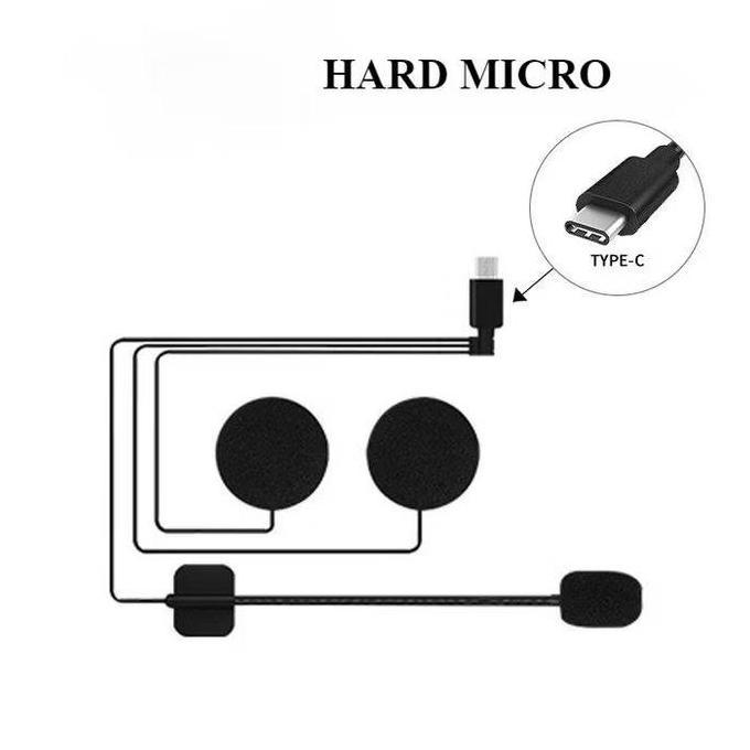 komarudak - mic & speaker intercom type c  intercom/headset bluetooth q58max/y10/y11/y12/y102x/y12pr