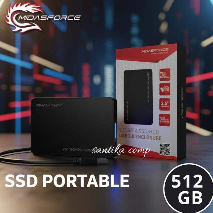 HARGA DISC - External SSD Portable Midasforce 512GB Usb 3.0 - Ssd External 512 GB