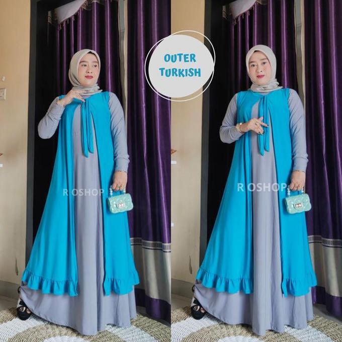 READY [PO BKN BERARTI TDK READY YA]Outer cardigan polos rempel bawah long cardy jersey 39 warna hita