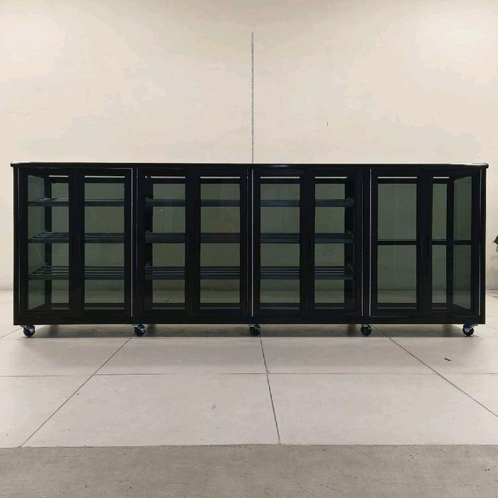 TC ALUMINIUM LSH266 220X38X80 s b LEMARI RAK SEPATU HELM ALUMINUM 20U SILVER FULL KACA RIBEN 3 MM AW