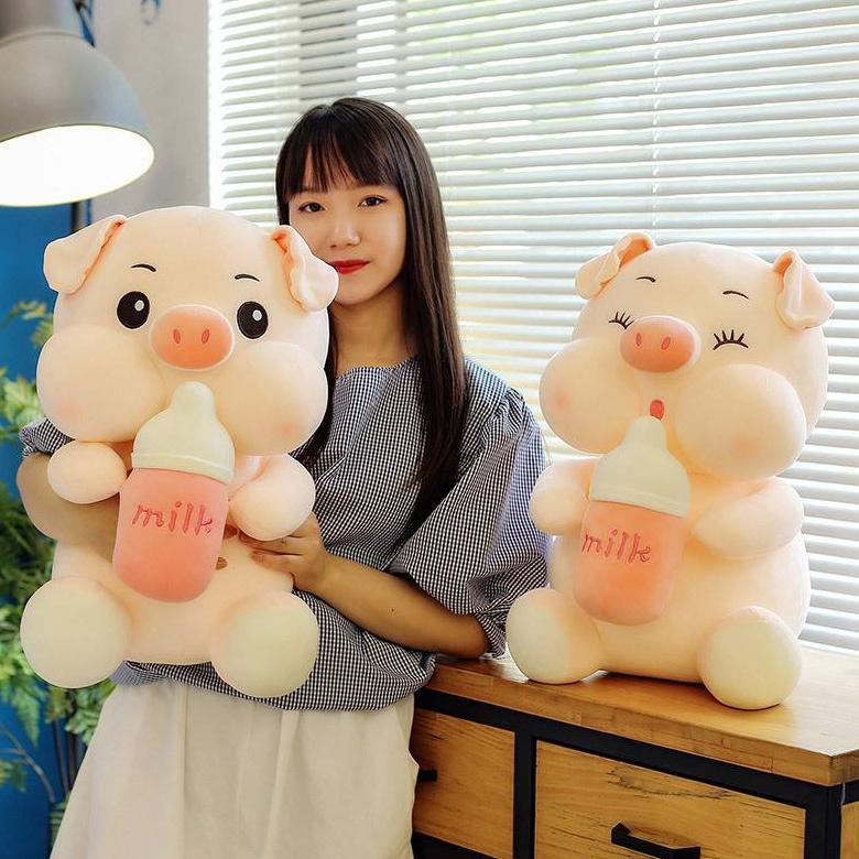 Terlaris Boneka Babi Piggy Dot Led Lembut Jumbo Xl Lucu Piglet Dolls Cute Baby Bottle Hadiah Mewah B