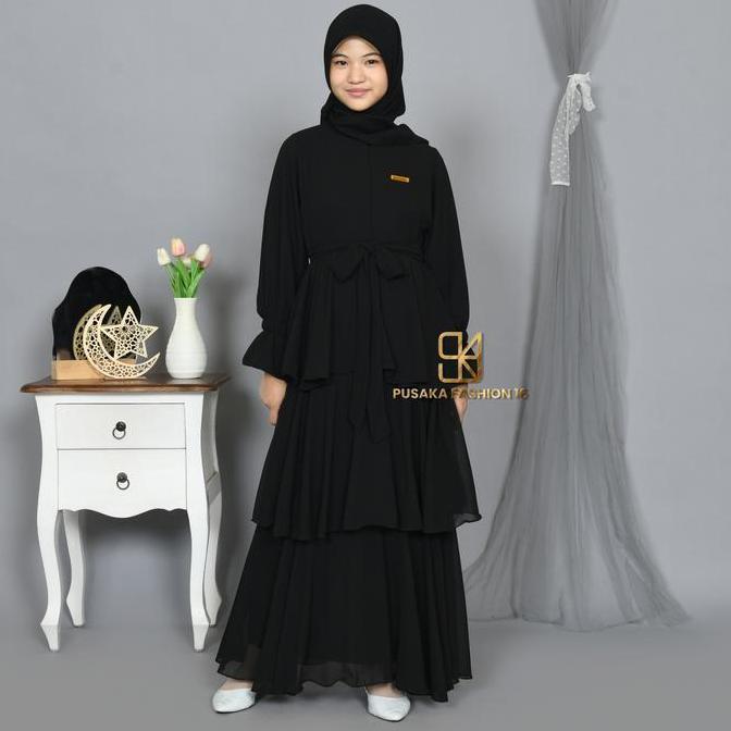 TERPOPULER ELSAA Gamis pesta anak perempuan remaja tanggung muslim ceruty untuk usia 8 - 17 tahun lo