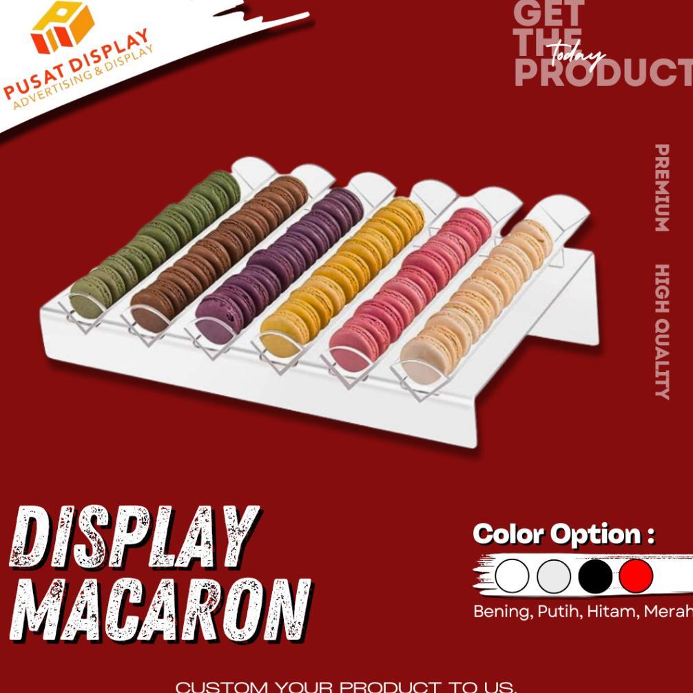 Akrilik Display Kue Kering Macaron /Rak Display Makanan / Rak Variasi Kue Kering