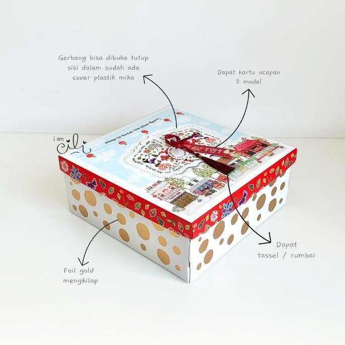 *$*$*$*$] (BOX EFLUDE 25 x 25 x 10 cm IMLEK) kotak kue kering bolu lapis toples imlek cny sincia (10
