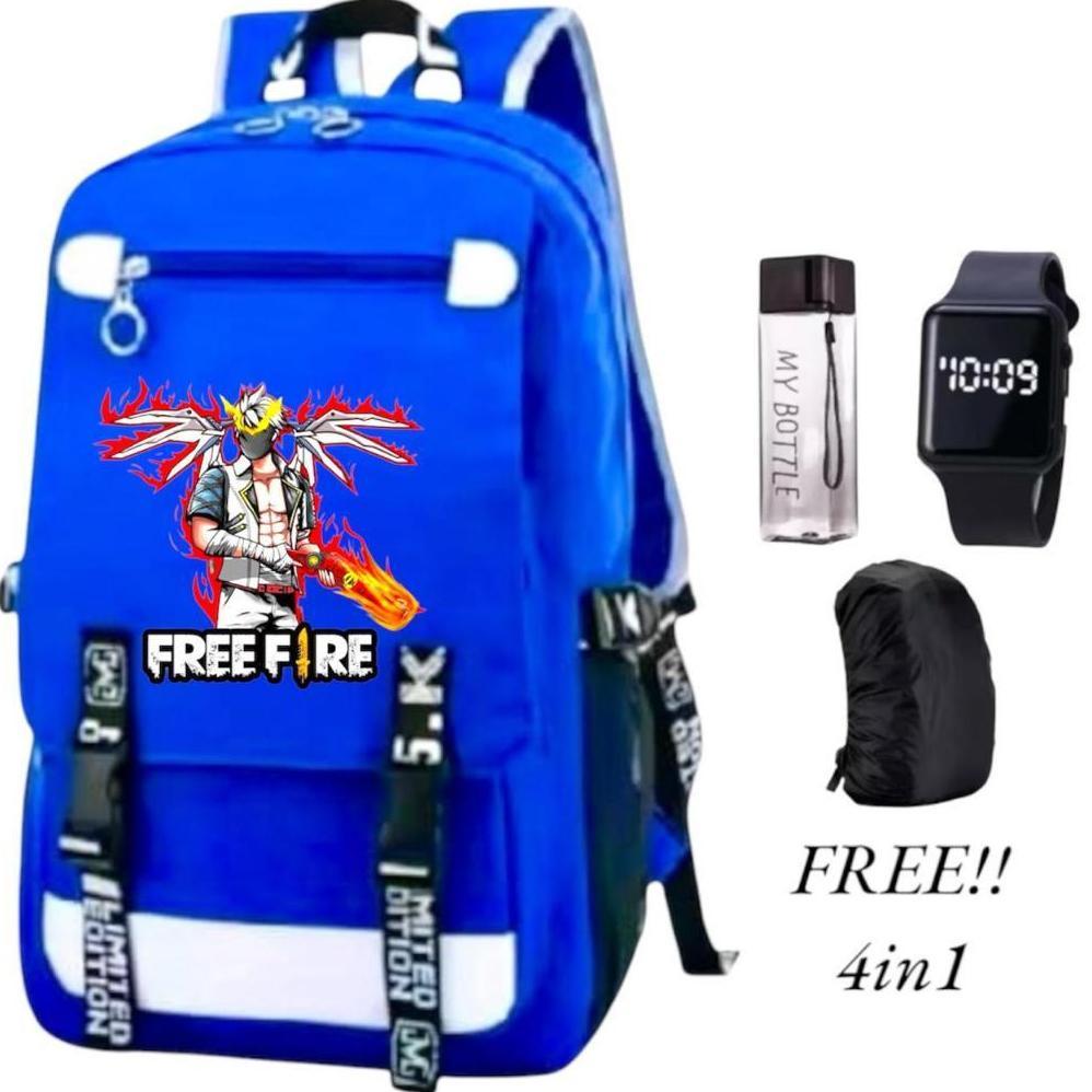 Unik Tas Ransel Free Fire-Backpack Free Fire Gaming-Tas Sekolah Free Fire Anak-Tas Ransel Karakter F