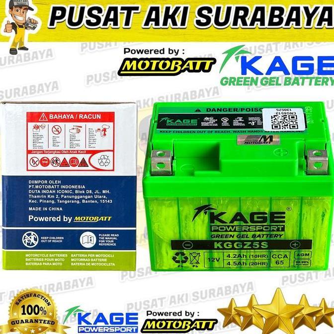 Promo AKI KERING KAGE KGGZ5S VARIO KARBU VARIO OLD 110 ACCU GEL MOTOBATT MTZ5S 12V 4.2 Ah JAMINAN GA