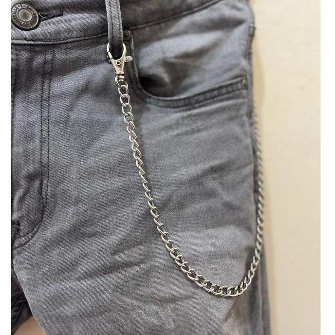Rantai Celana Pria Pengaman Dompet Pria Keren Baja Stainless Steel Silver Anti Karat Dan Luntur Tali