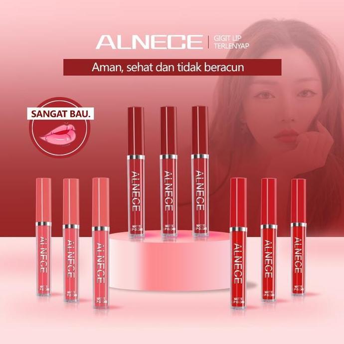 Lipplup- Alnece 6 Set Lip Gloss Lipgloss Matte Lembut Tahan Lama Melembabkan Dengan Lipstick Lipstik