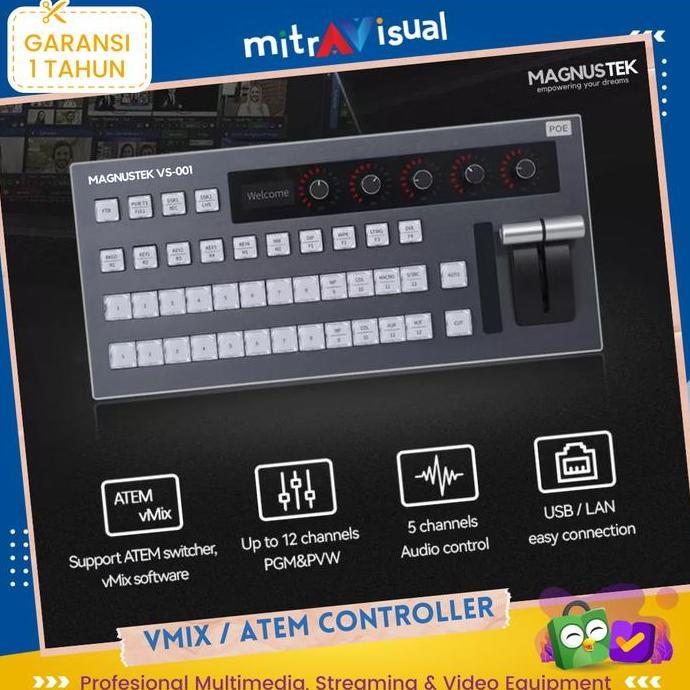 MAGNUSTEK VS-001 12 Channel 2 in 1 Atem / VMix Controller