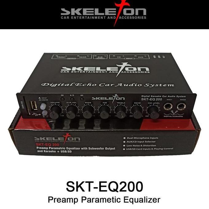 Wkprojek- Parametric Equalizer (With Usb) Karaoke Mobil Preamp Parametrik Skeleton Skt-Eq200