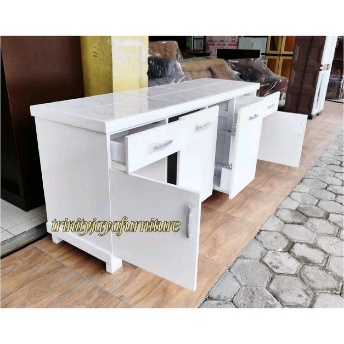 Meja Dapur Kitchen Set Bawah Kayu Bloktik 4Pintu /trinityjayafurniturepl