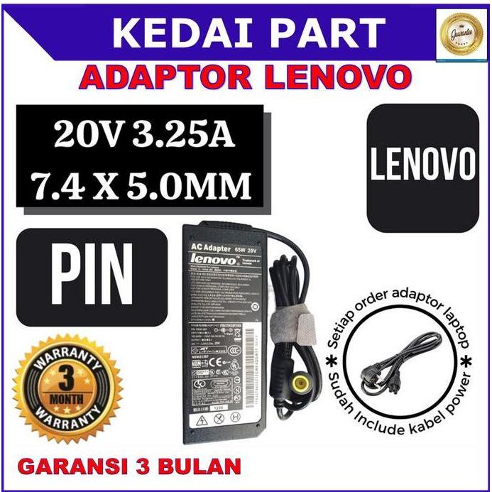 Adaptor Charger Lenovo 20V 3.25A Pin Thinkpad X201, X201I, X201S Baru