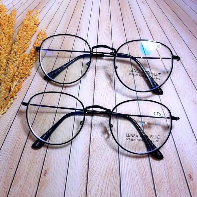 Kacamata Minus/Kacamata Rabun Jauh Frame Oval Pria dan Wanita frame besi