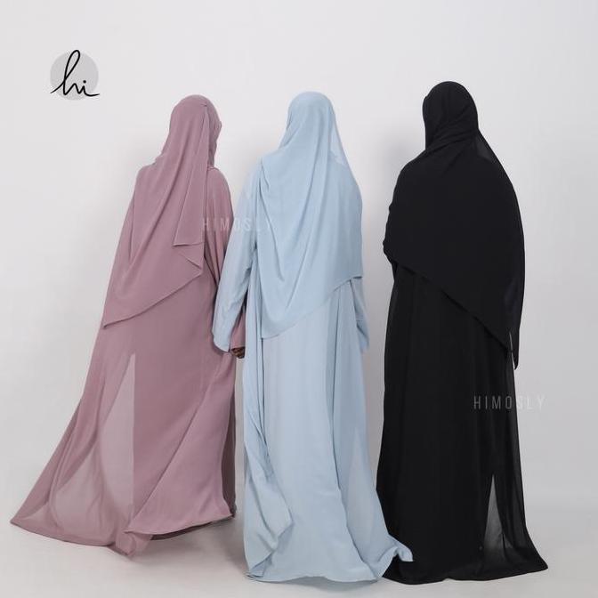 Zehra Abaya Set Pashmina by Himosly ceruti gamis Muslim Outer Abaya Lebaran Free Pasmina Abaya Umroh