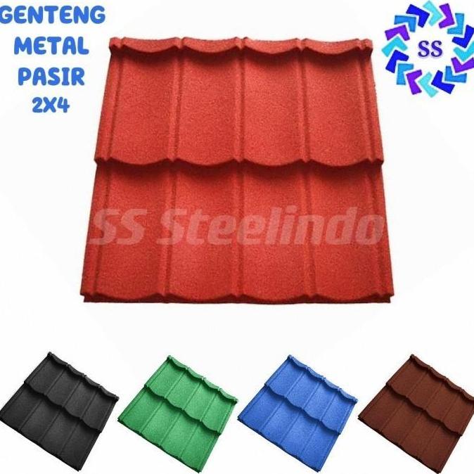 Avastashop - ATAP BAJA RINGAN GENTENG METAL PASIR 2X4 HITAM MERAH HIJAU BIRU COKLAT