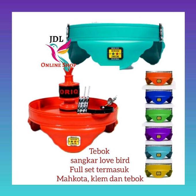 Kicaudor- Tebok Pvc Oriq Jaya Fullset Plus Gantungan Pion Karet Klem Untuk Sangkar Lovebird