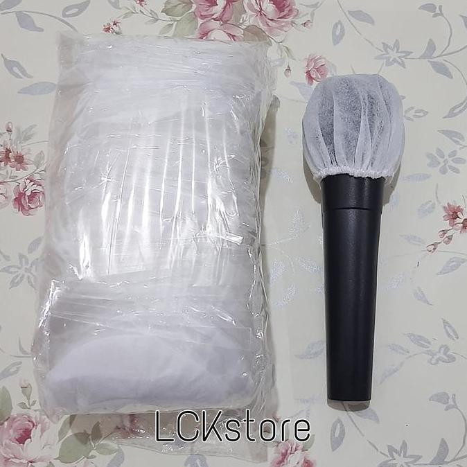 Wkprojek- Shure Microphone Cover 1000Pc / Shure Mic / Cover Mic Bahan Kain Sekali Pakai  Hitam Putih
