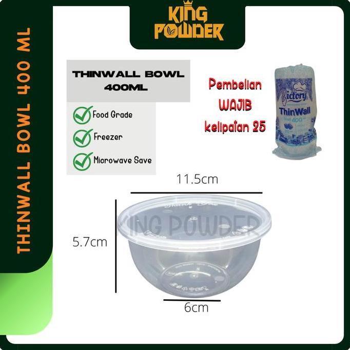 Packingpac- Thinwall Bowl 400 Ml | Cup Mangkok Plastik Thin Wall Bulat 400Ml