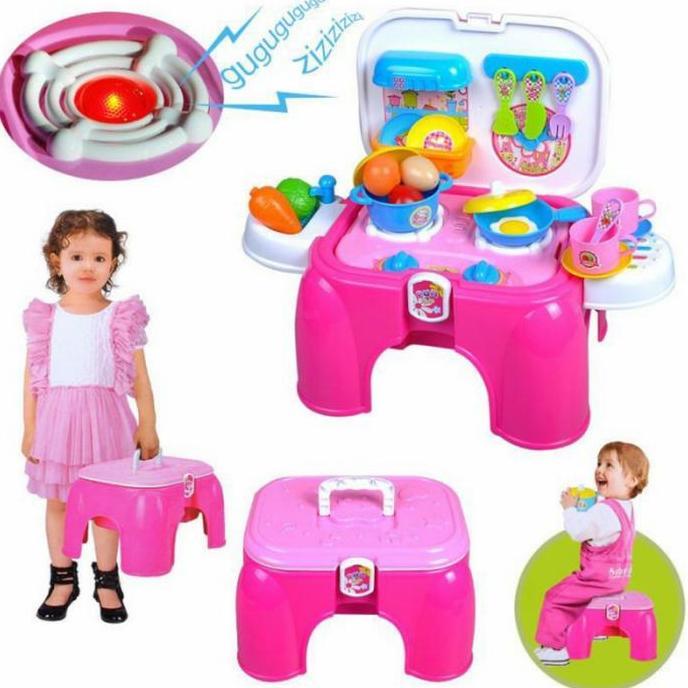 Mainan Kurisi Kitchen Set Anak - Mainan Kitchen Ada Suara & Led Lampu Garansi