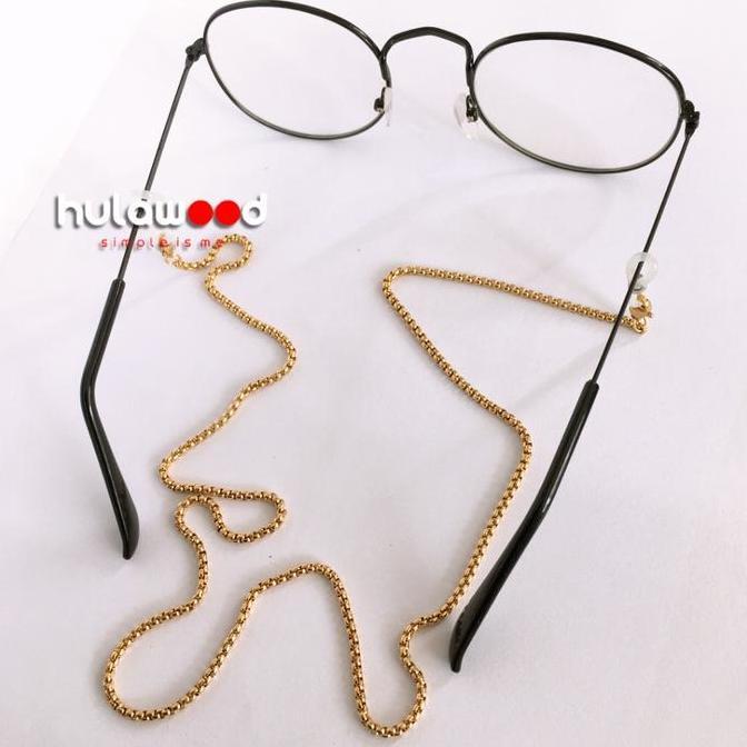 Womenacc- Rantai Kacamata Masker Strap Kacamata Pengait Titanium Stainless Steel Anti Karat Pria Wan