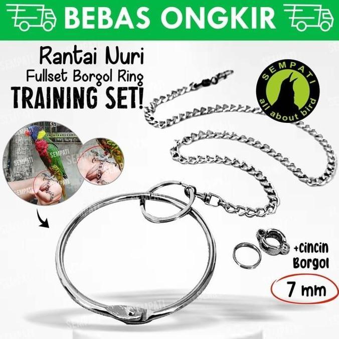 Kicaudor- Rantai Fullset Ring Kaki Burung Nuri Puter Pelung Derkuku Perkutut 7Mm Rtfl7