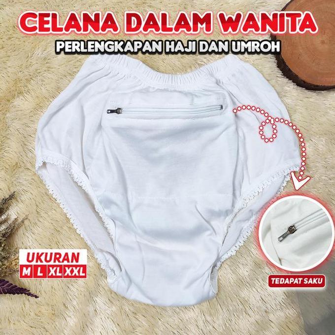 Nyaman- Anp88 Celana Dalam Wanita Saku Haji Dan Umroh / Celana Dalam Perlengkapan Haji Dan Umroh / C