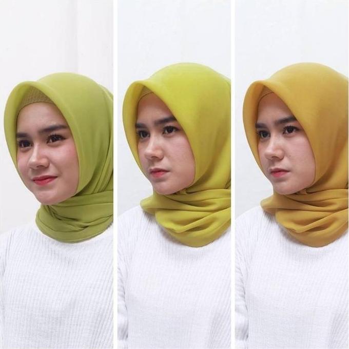 DB114 >> LEMON / LIME Hijab Pollycotton Hijab Square ( Hijab Warna Lime, Hijab Warna Lemon, Hijab Wa