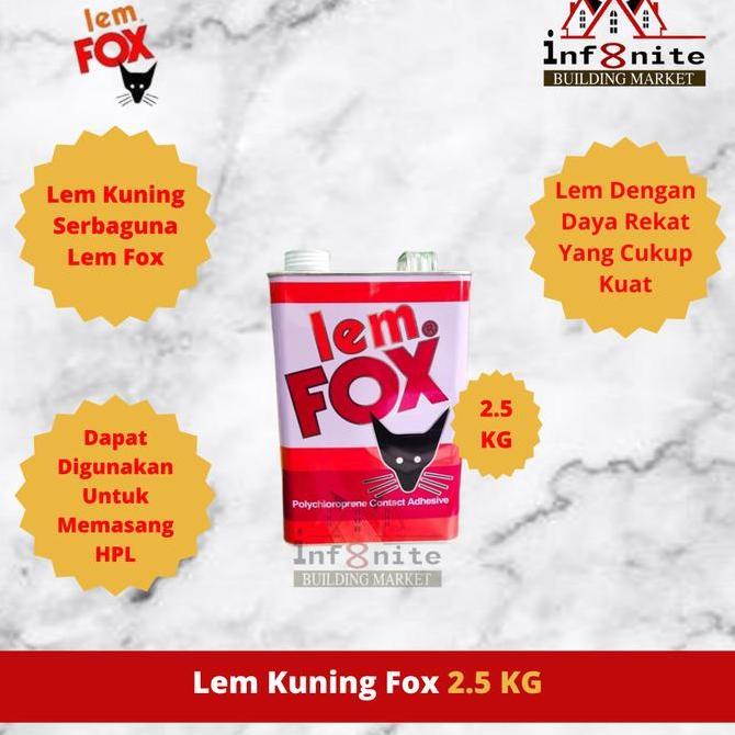 Grosir Lem Kuning Fox Lem Serbaguna Lem Hpl Sepatu Lem Aibon Fox 2.5 Kg