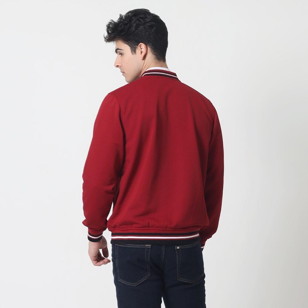 OFFICIAL d&f CVC Jaket Bomber Pria - Maroon