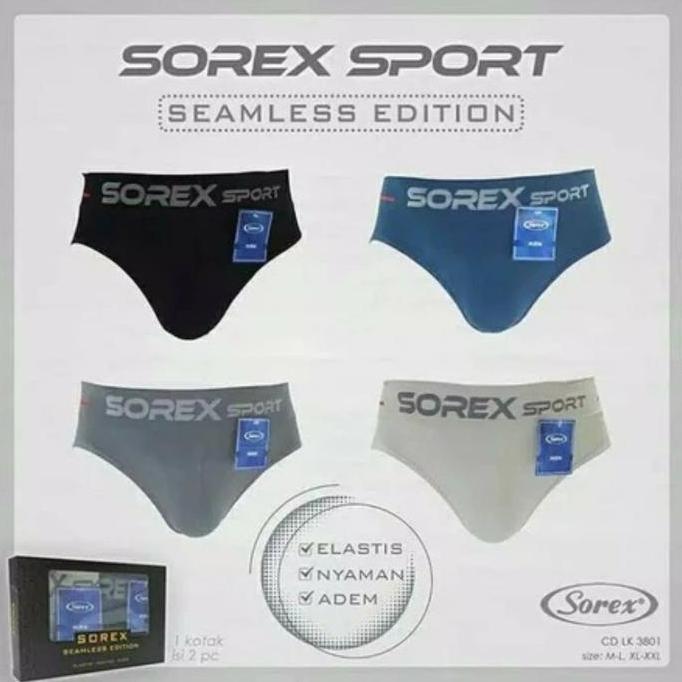 Gentle- [Isi 2] Cd Pria Sorex 3801 Celana Dalam Pakaian Dalam Pria Segitiga Bahan Rajut