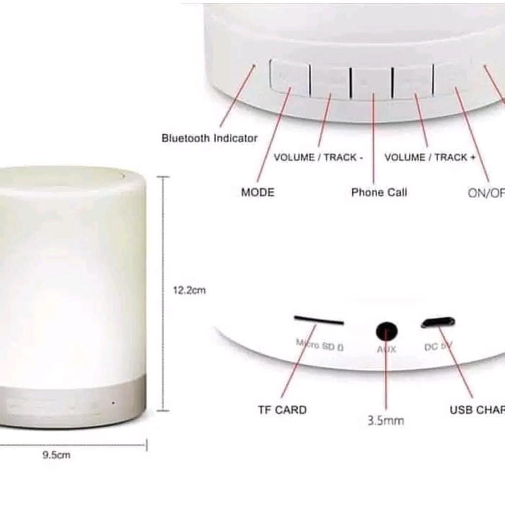 Rhimoa Speaker Bluetooth + Lampu Speaker Touch Lamp Audio