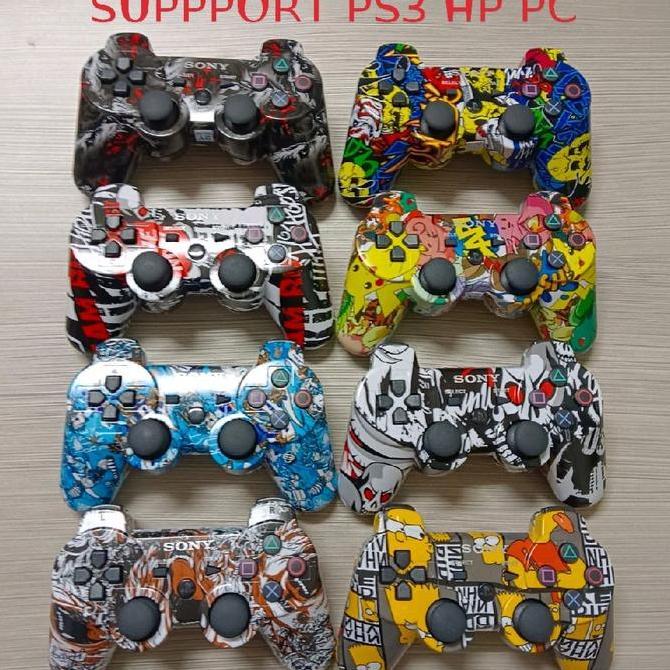 Stik Ps3 Wireless Op Corak Stik Ps3 Wireless Original Pabrik Motif Premium