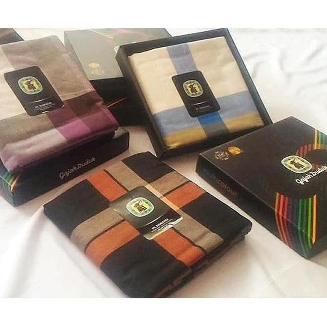 Sarung GAJAH DUDUK Multicolour Multi Color Kain Tenun Motif Warna Dewasa Pria Laki Cap Solat Sholat 