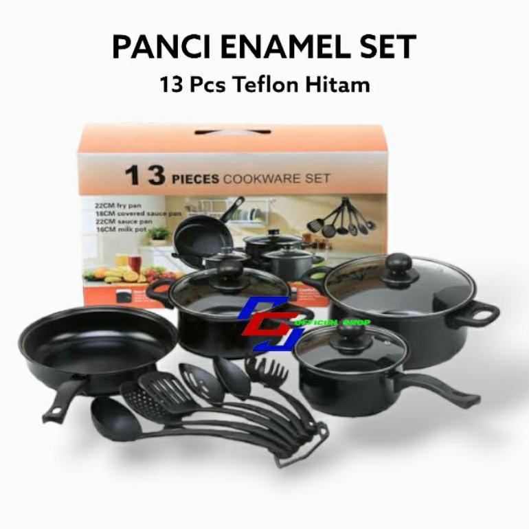 Panci Set Teflon 13 Pcs Cookware Anti lengket panci spatula set