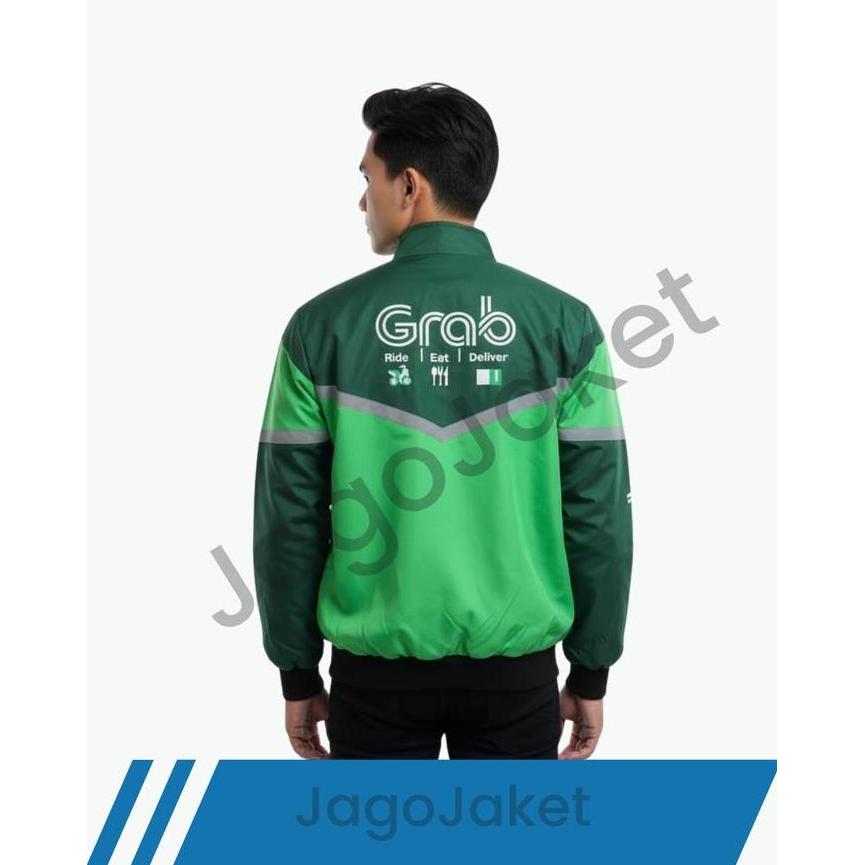 JagoJaket - Jaket Grab Thailand Pria Bomber Waterproof | Anti Air | Reflektif | Anti Gerah & Nyaman 