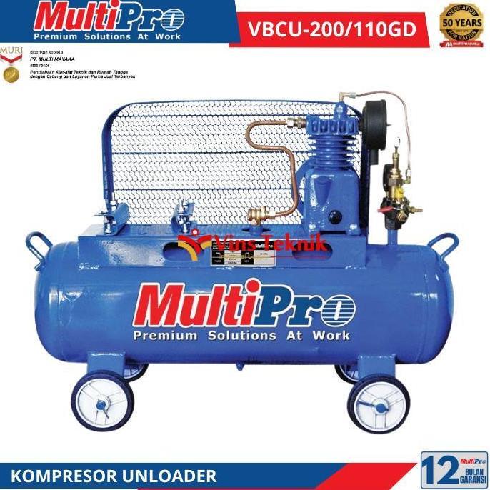 MULTIPRO COMPRESOR MULTIPRO VBCU 200/110 GD MESIN KOMPRESOR ANGIN UNLOADER 2 HP