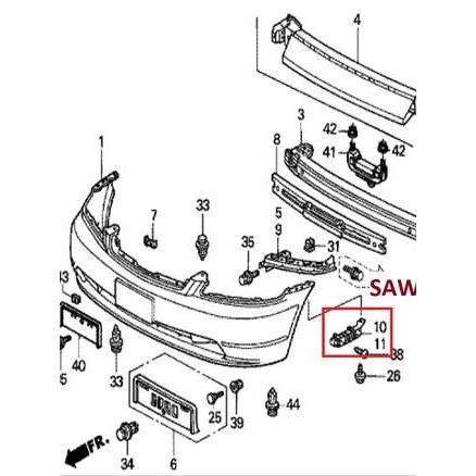 Bracket Braket Breket Spacer - Plastik Pegangan Dudukan Bumper Bemper Depan Honda Civic ES Century V