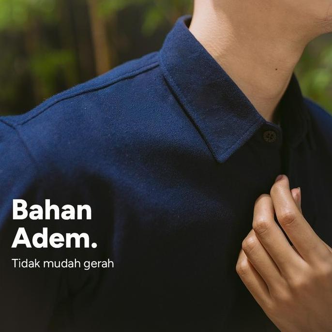 Dzargo Kemeja Polos Pria Lengan Panjang Pique Premium (Hitam, Putih, Navy, Army, Dark Mustard, Maroo
