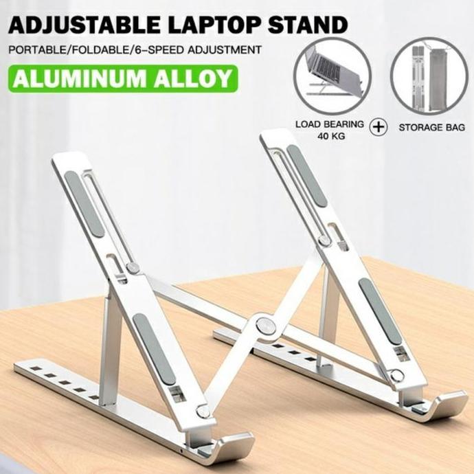 Portable Laptop Stand - Dudukan Laptop Aluminium - Dudukan Ipad Diskon