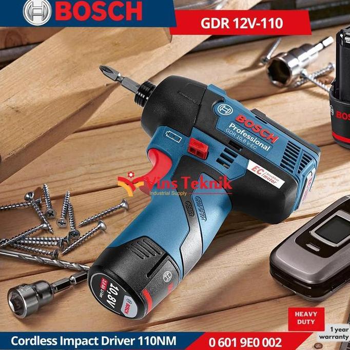 BOSCH GDR 12V-110 Brushless Impact Driver Mesin Bor Obeng Baterai GDR 12V
