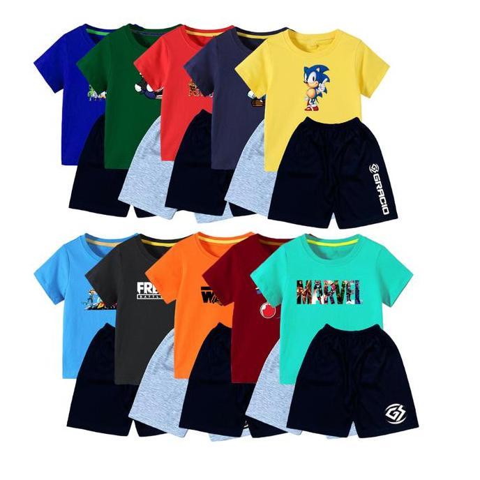 PERMAISANJA76 - PAKET STELAN ANAK COWOK PAKET USAHA STELAN KAOS ANAK BAJU CELANA BAJU CELANA 5PC