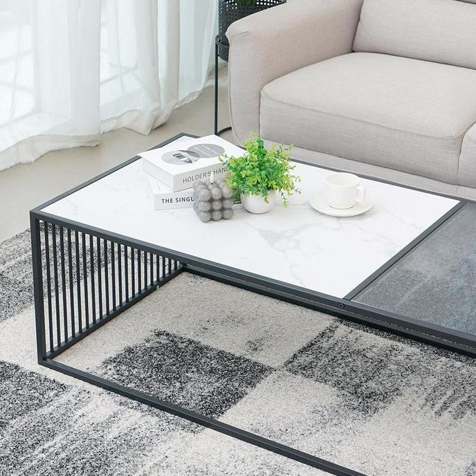 Informa Strington Meja Tamu Rectangle Transparan - Coffee Table Meja Ruang Tamu Serbaa Meja Sofa Fur